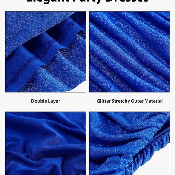 COPY - Blue asymmetrical bodycon dress with one shoulder neckline and ruched de… - Picture 5 of 5